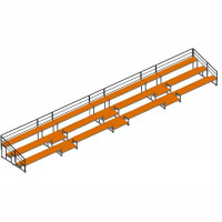 Трибуна для зрителей 3 ряда на 66 мест с перилами Spektr Sport