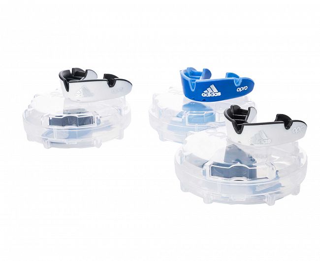 Капа одночелюстная Adidas adiBP32 Opro Silver Gen4 Self-Fit Mouthguard белая 650_531