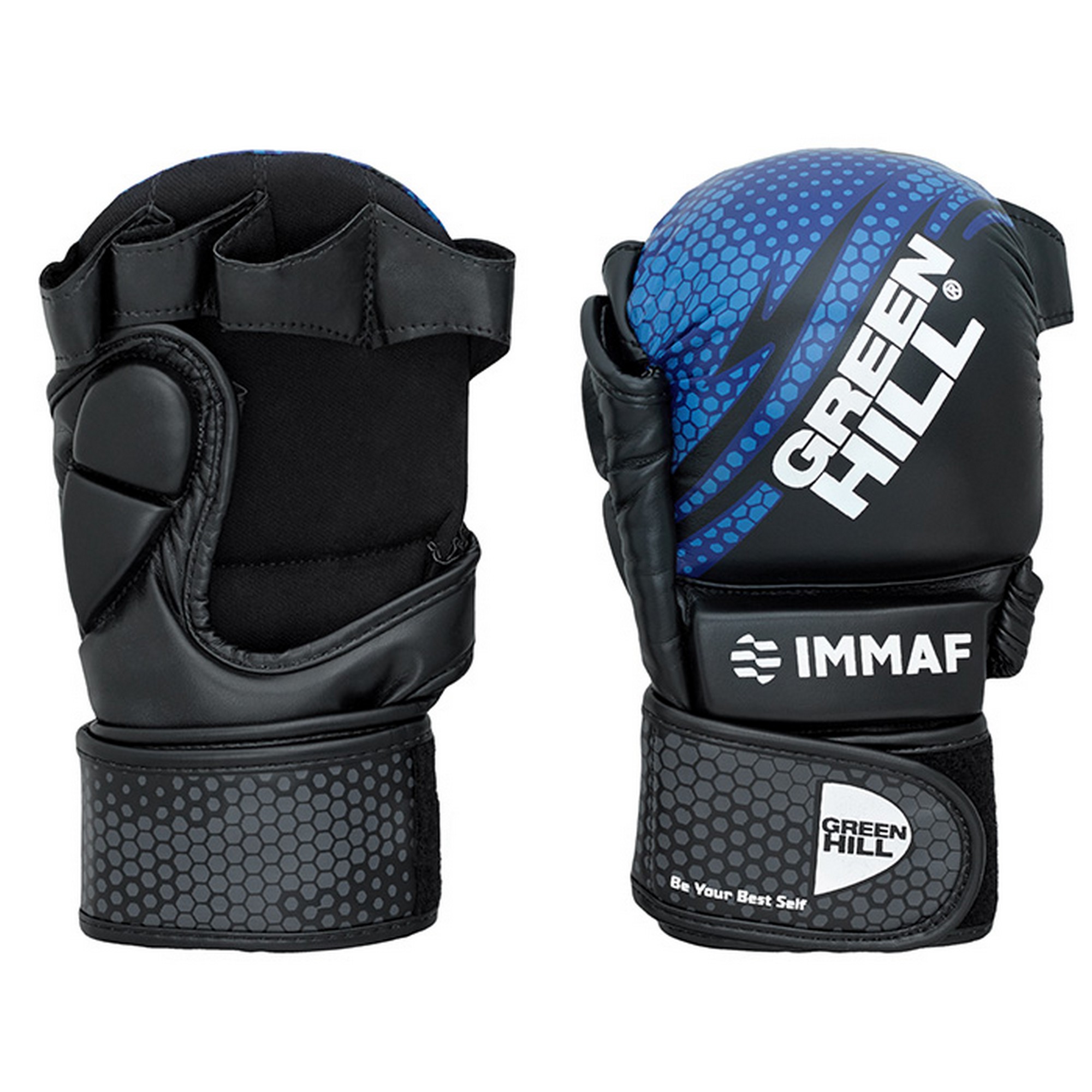 Перчатки MMA Green Hill MMAF approved MMI-602 черно-синий 2000_2000